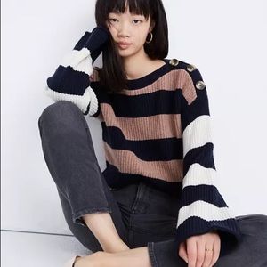 Calloway Boatneck Pullover Sweater in Stripe Mix